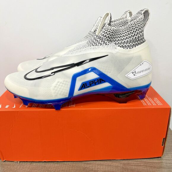 Nike Alpha Menace Elite 3 White/Royal Football Cleats DM1792-106 Size 11.5 - Picture 2 of 8
